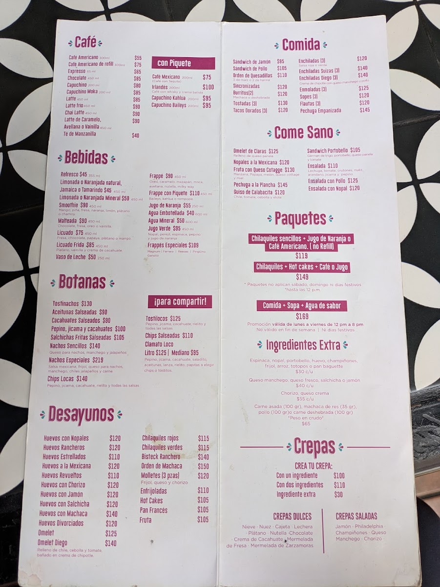 Frida Café Bar Menu - Image 2
